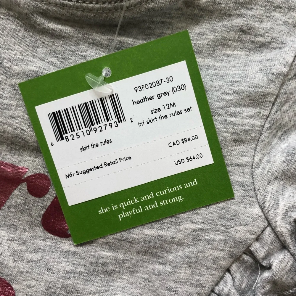 NWT Kate Spade infant Skirt the Rules set